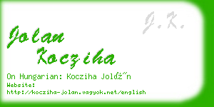 jolan kocziha business card